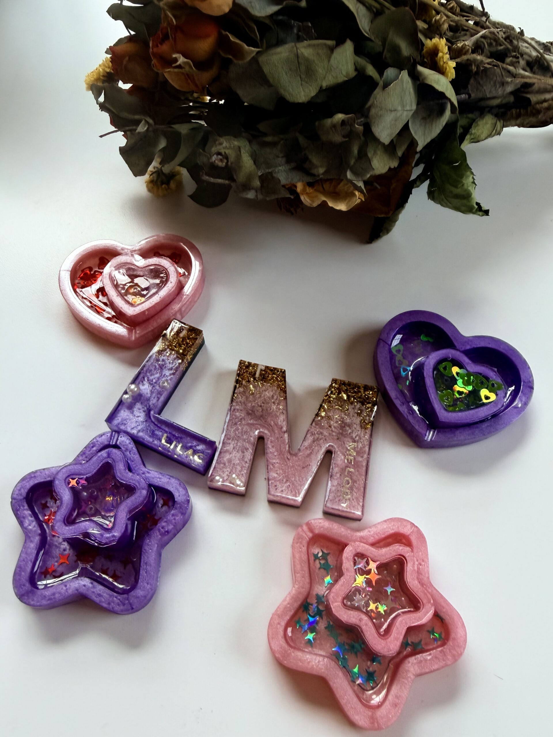 Custom Letter Keyring with Shaker