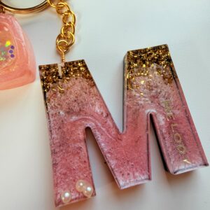 Custom Letter Keyring with Shaker