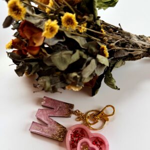 Custom Letter Keyring with Shaker
