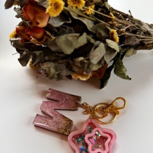 Custom Letter Keyring with Shaker