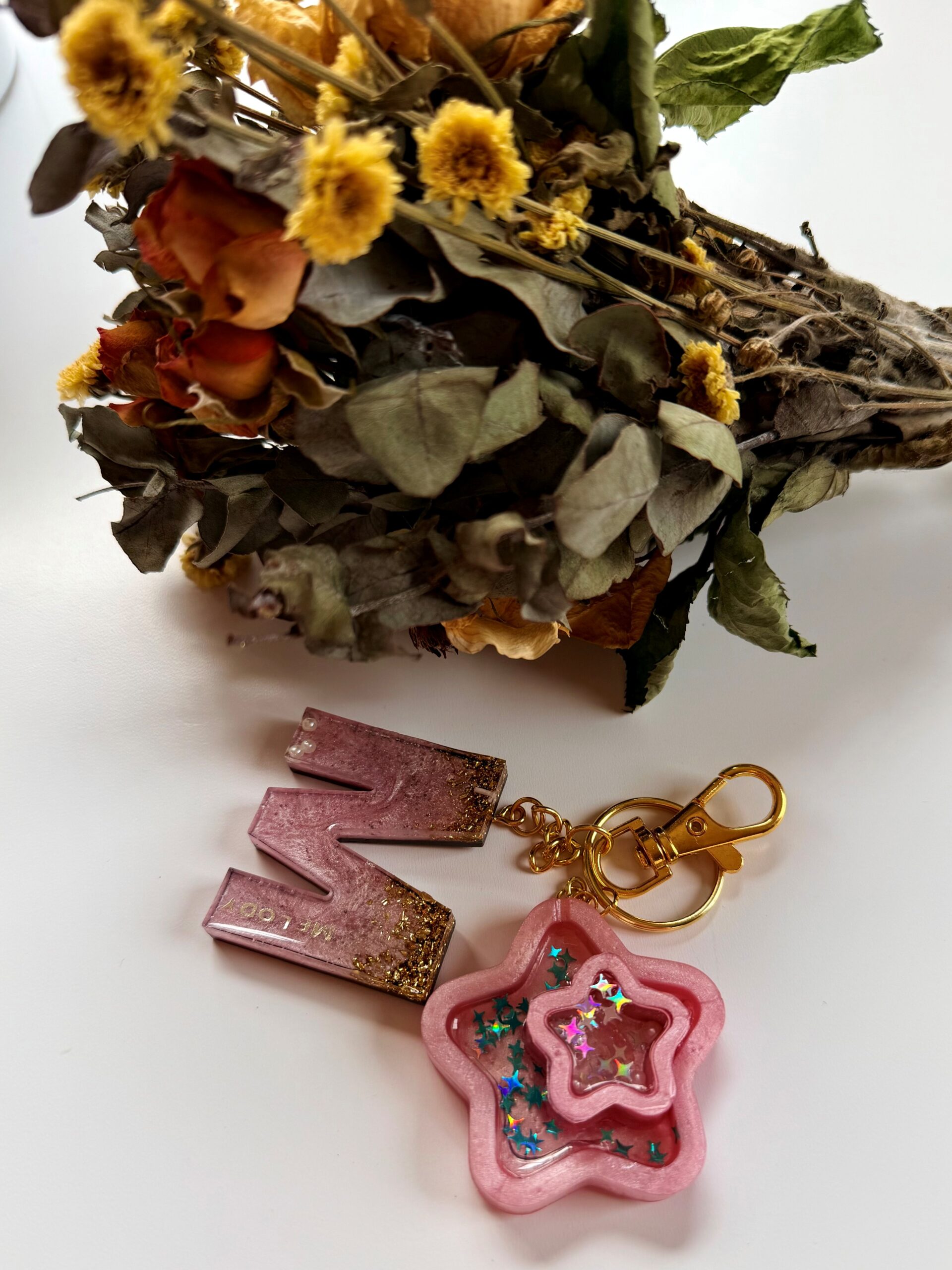 Custom Letter Keyring with Shaker - Image 7