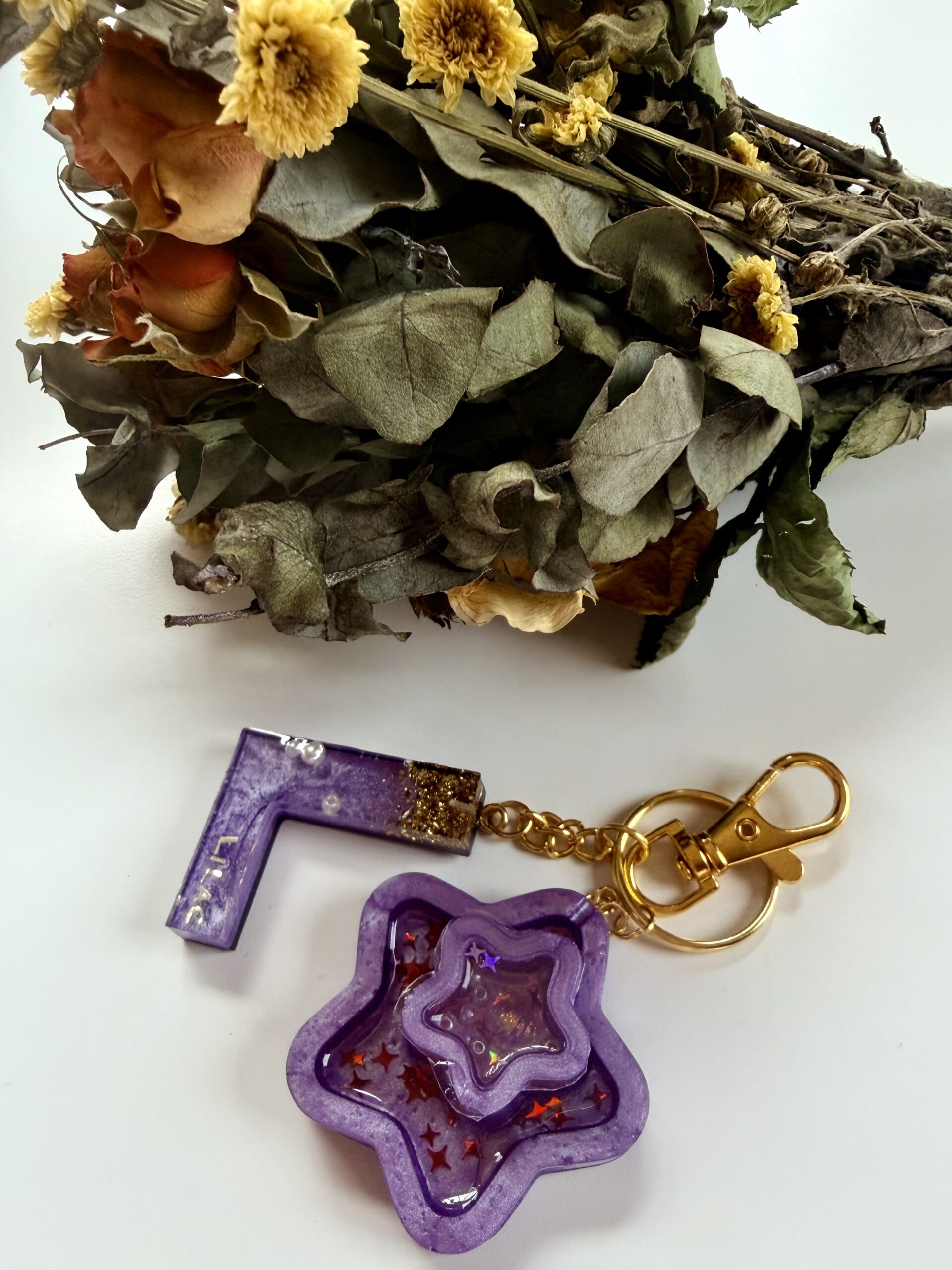 Custom Letter Keyring with Shaker - Image 6